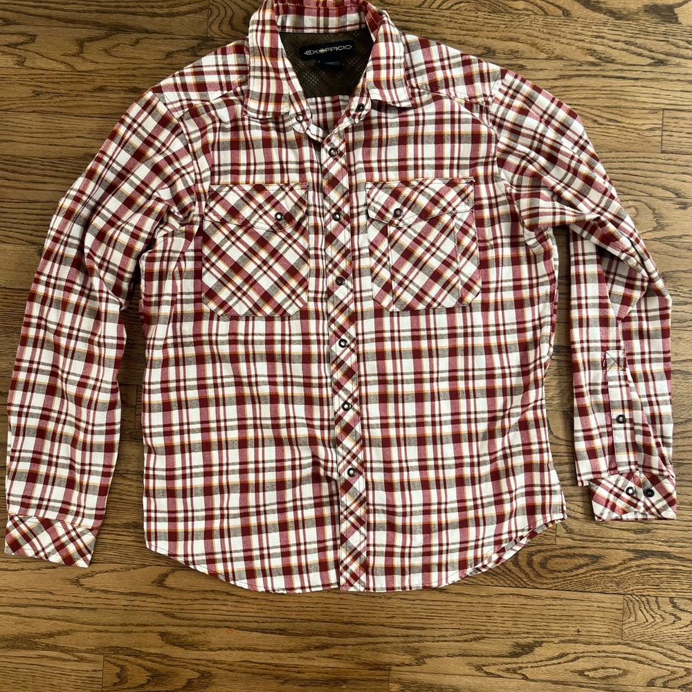 Exofficio Men's Red Plaid Shirt M